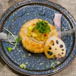 ふわふわ豆腐バーグのなすタルタルのせ